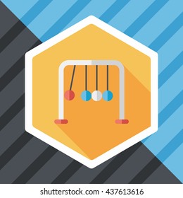 Newton's Cradle flat icon with long shadow,eps10