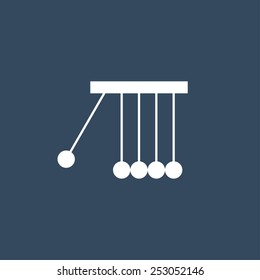  Newton's cradle flat icon. Modern flat icon for Web and Mobile Application. EPS 10. 