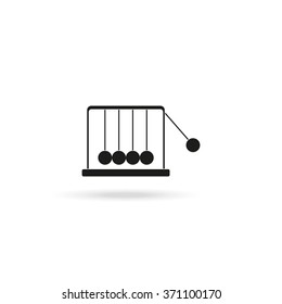 Newton's cradle flat vector icon isolated on white.