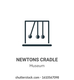 Newtons cradle glyph icon vector on white background. Flat vector newtons cradle icon symbol sign from modern museum collection for mobile concept and web apps design.