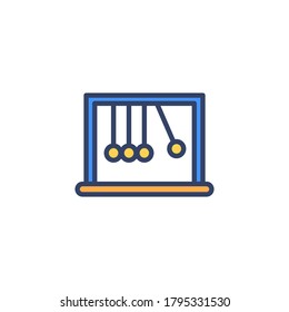 Newton's cradle icon on isolated white background, Newtons cradle filled line icon, Newton's cradle illustration for logo, ui, web, apps, banner, poster, brochure, infographic, etc.