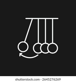 Newton's Cradle Icon, Physics, Momentum, Kinetic Energy And Perpetual Motion