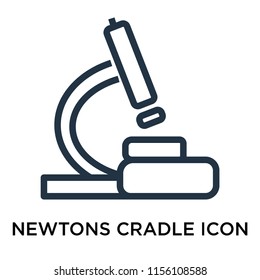 Newtons cradle icon vector isolated on white background, Newtons cradle transparent sign , thin symbol or stroke element design in outline style