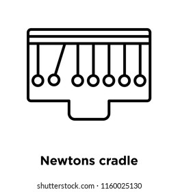 Newtons cradle icon vector isolated on white background, Newtons cradle transparent sign , sign and symbols in thin linear outline style