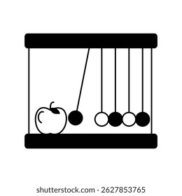 Icono de la cuna de Newtons con Vector de fondo blanco