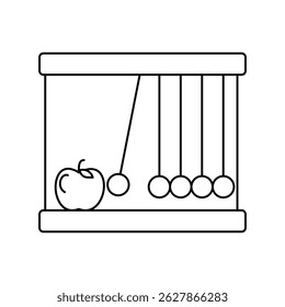 Icono de la cuna de Newtons con Vector de fondo blanco