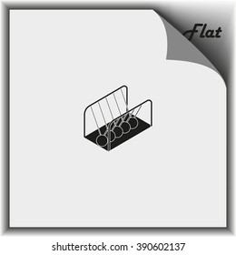 Newton's cradle isometric icon.