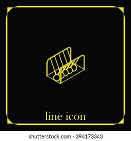 Newton's cradle isometric icon.
