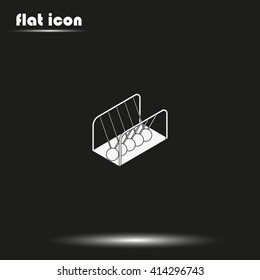 Newton's cradle isometric icon.
