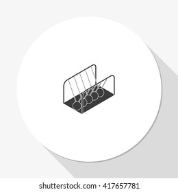 Newton's cradle isometric icon.