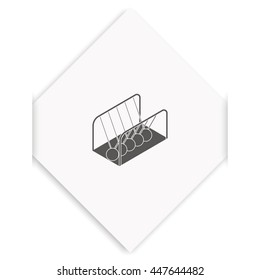 Newton's cradle isometric icon.
