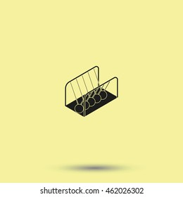 Newton's cradle isometric icon.