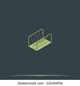 Newton's cradle isometric icon.