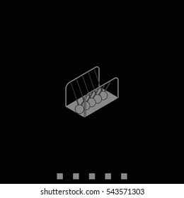 Newton's cradle isometric icon.