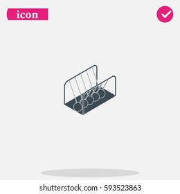 Newton's cradle isometric icon.