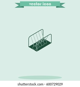 Newton's cradle isometric icon.
