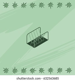 Newton's cradle isometric icon.