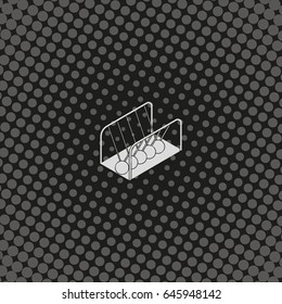 Newton's cradle isometric icon.