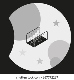 Newton's cradle isometric icon.