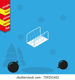 Newton's cradle isometric icon.