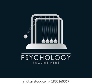 Newton's Cradle logo. Hypnosis therapy sign. Psychologist sign.