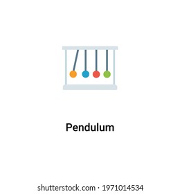 Newtons Cradle Pendulum Balls Icon. Color Full Flat Outline Newtons Cradle Vector Icon For Web Design.