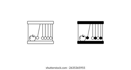 Icono de conjunto de cuna de Newtons con Vector de fondo blanco