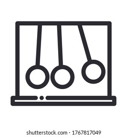 newtons cradton silver ball science and research vector ilustración line style icono