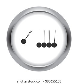 Newton's cradle simple icon  on round background