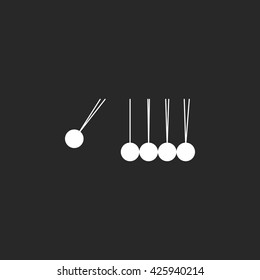 Newton's cradle simple icon  on white background