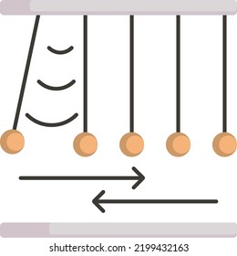 Newtons Cradle Vector Color Icon Design, Biochemistry Symbol, Biotechnology And Biochemical Sign, Science And Engineering Stock Illustration, Conservation Of Momentum Concept