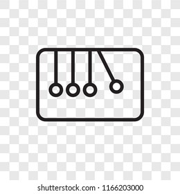 Newtons cradle vector icon isolated on transparent background, Newtons cradle logo concept