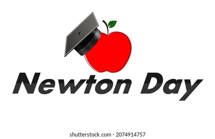 Newtons day logo, vector art illustration.