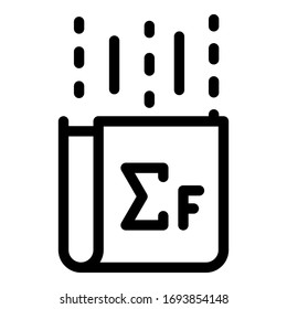 Icono del libro de gravedad de Newtons. Icono de vector del libro de gravedad de esquema para diseño web aislado en fondo blanco