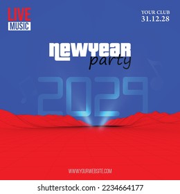 Newyear Evening Party Vector Invitation Social media and poster