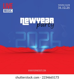 Newyear Evening Party Vector Invitation Social media and poster