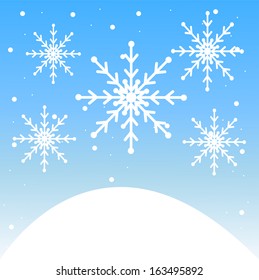 new-year festive background with snowflakes,  vector  illustration