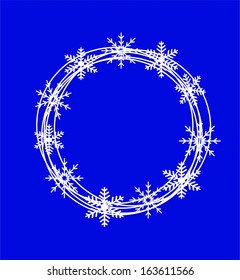 new-year festive background with snowflakes,  vector  illustration