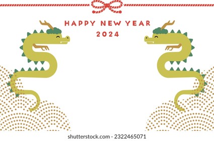 NewYears postcard design template 2024 dragon