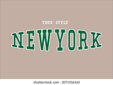 Newyork  City Slogan College Font Print Vector