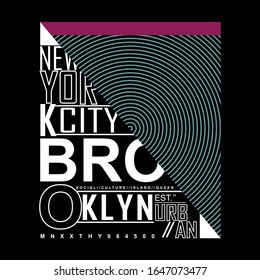 NEWYORK CITY/BROOKLYN/URBAN typography design for t-shirt,vector illustration