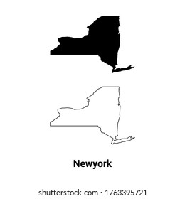 Newyork map icon vector illustration on white background and color editable