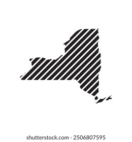 Newyork map silhouette illustration element design
