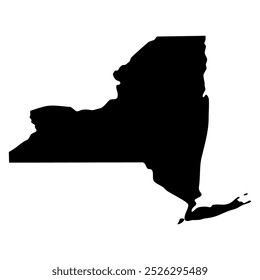 Silueta del mapa de Nueva York. Imagen de Vector