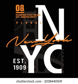 NEWYORK NYC USA Typography design for tshirt vector illustration