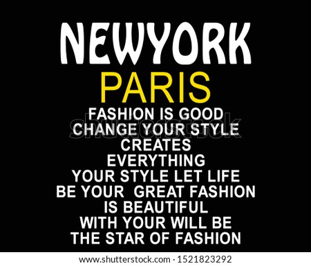 newyork paris tee design slogan vector