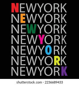 Newyork simple typography design vector.This is an editable file.