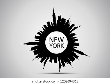 NewYork Skyline with black color