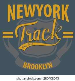 newyork track and field graphic for t-shirt,tee design,vector