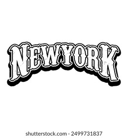 Newyork Typography Y2K Ropa Logo Patch Ropa Moda Vector Diseño K45, Uso comercial